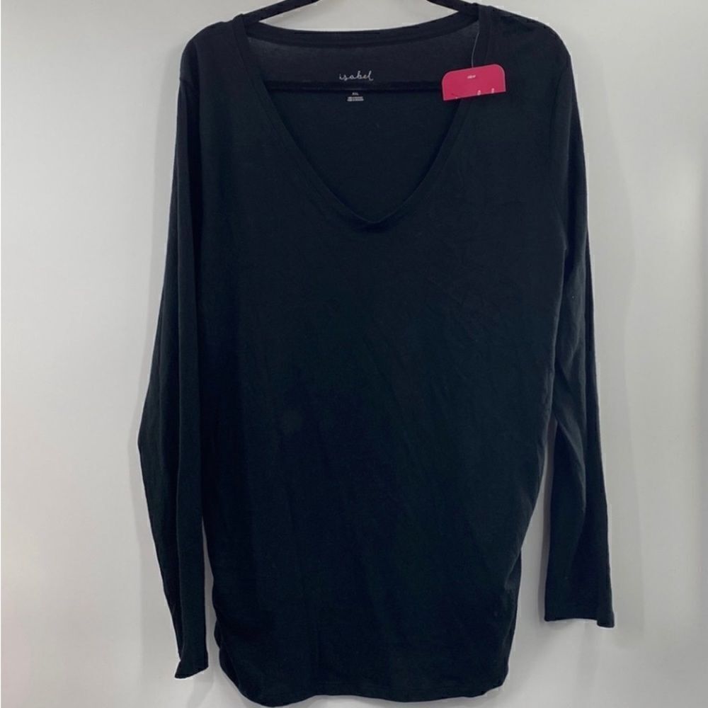 3For$20 Ingrid & Isabel Maternity Black V-Neck Tee Elastic on side size XXL